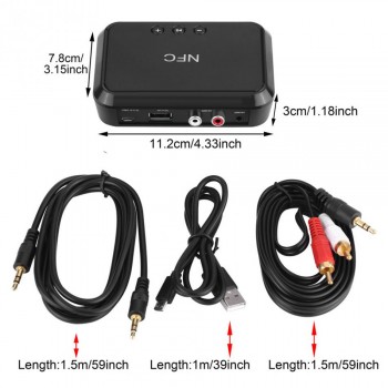 VBESTLIFE NFC Desktop Bluetooth Wireless Stereo RCA Audio Music Receiver Adapter with 5V USB Receivers Adapters 2018