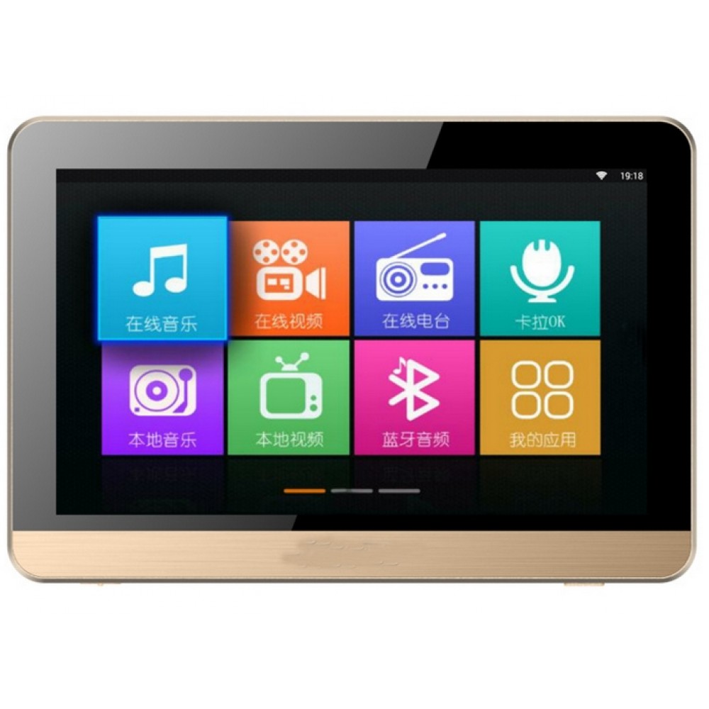 Mobile APP remote control lcd tft HD touch interactive wireless android home background music host with speakers
