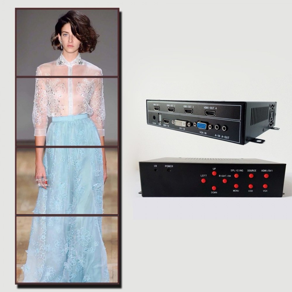 4x1 video wall processor for video wall displays hdmi dvi vga usb input hdmi output