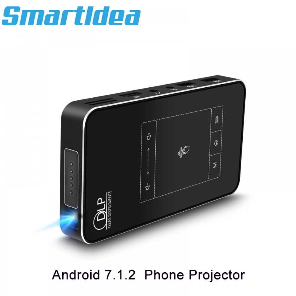 Smartldea T18 32G Android 7.1.2 Smart Projector Mini DLP Projector Support AC3 HD 1080P Video Game Beamer Bluetooth Airplay DLNA