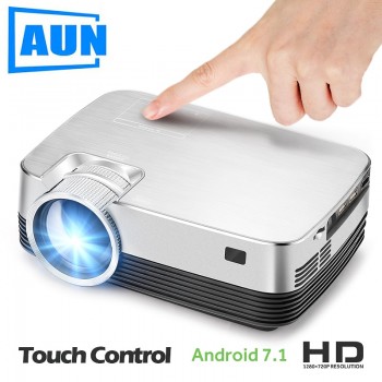 Brand AUN Q6. HD MINI Projector, 1280x720, Android Projector set in WIFI, Bluetooth. Video Beamer. 1080P, USB, HDMI out.