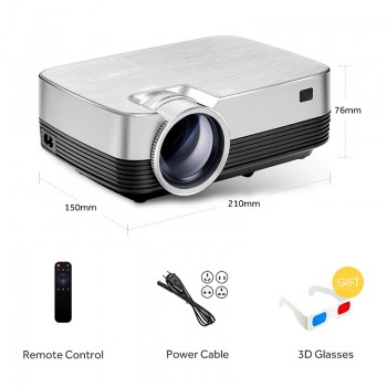 Brand AUN Q6. HD MINI Projector, 1280x720, Android Projector set in WIFI, Bluetooth. Video Beamer. 1080P, USB, HDMI out.