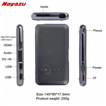 Noyazu 5000mAh Mini Pocket Projector WiFi Bluetooth DLP Full HD Digital Portable Handheld Smartphone Home Theater Projetor