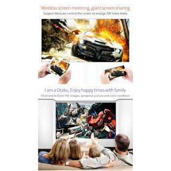 CRE  30000 Lumens Video Projector Full HD 1920*1080 Android Projector With WIFI Bluetooth Android  7.1 OS LED Beamer