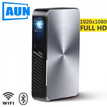 AUN Full HD Projector J10, 1920x1080P, Built in Android, WIFI, HDMI. 6000mAH Battery, Portable MINI Projector.1080P Home Theater