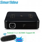 Support 4K Android7.1.2 Mini dlp Projector smart handheld beamer 8000mAh Battery HD 1080P Home Proyector Miracast Airplay Eshare