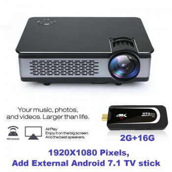 Vivicine Full HD Projector 1080P,Optional 1920x1080 3800 Lumens Android Portable HDMI USB PC Home Theatre Projectors Beamer