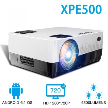 CRENOVA Newest LCD Projector For Home Theater Movie Projector With 4300 Lumens Android 6.1 OS WIFI Bluetooth HD 1280*720P Beamer