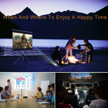 CRENOVA DLP Mini Projector With Android 7.1.2 OS WIFI Bluetooth Portable Projector For Full HD 1080P Home Theater Movie Beamer