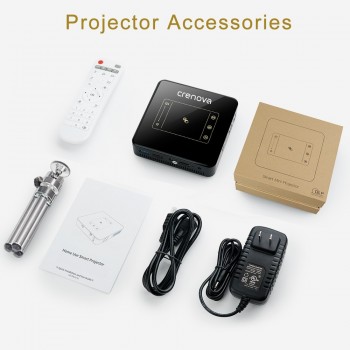CRENOVA DLP Mini Projector With Android 7.1.2 OS WIFI Bluetooth Portable Projector For Full HD 1080P Home Theater Movie Beamer