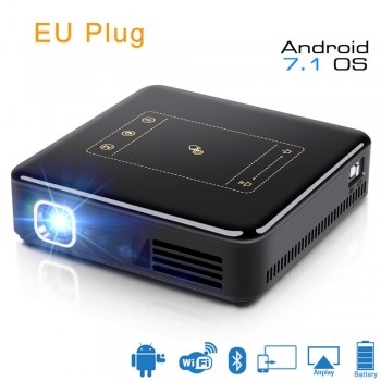 CRENOVA DLP Mini Projector With Android 7.1.2 OS WIFI Bluetooth Portable Projector For Full HD 1080P Home Theater Movie Beamer