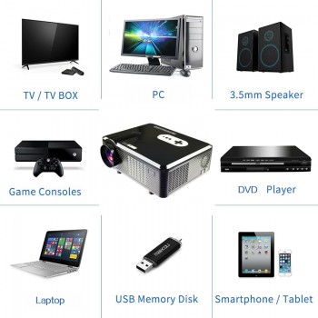 Excelvan CL720 CL720D LED Projector 3000 Lumens 1280 x 800 HD LCD Projector TV Interface For Cinema Home Entertainment PK GP90