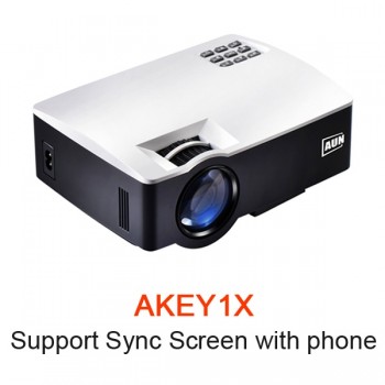 AUN Projector 1800lumens AKEY1/AKEY1X MINI Beamer for Home Theater, Low Noise LED Proyector HD In Full HD 1080P Video LED TV