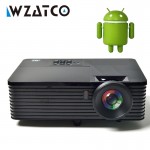 WZATCO 6000lumens HDMI USB Android 7.1.2 WiFi Smart Data Show 1080P 3D DLP Projector Daylight HD Beamer Proyector for Meeting