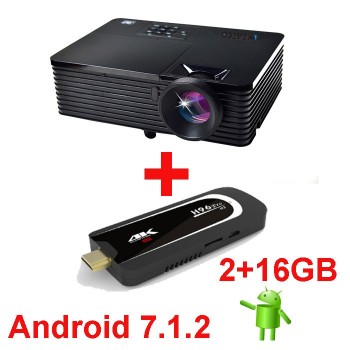 WZATCO 6000lumens HDMI USB Android 7.1.2 WiFi Smart Data Show 1080P 3D DLP Projector Daylight HD Beamer Proyector for Meeting