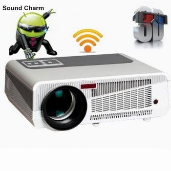 Newest 5500lumen Android4.4 HD LED Wifi Smart Projector 230W 3D home theater LCD Video Proyector TV Beamer with Bluetooth 4.0