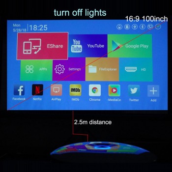 Smartldea M18 Projector HD 1080p Android 6.0 WiFi Mini Smart Home Cinema 3D Proyector Battery Beamer Support AirPlay Miracast