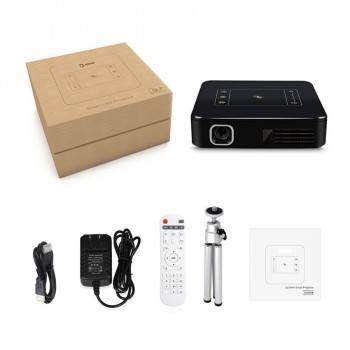 WZATCO D13 Android 7.1 Mini Pocket Projector 4K Smart Pico DLP Portable LED WIFI Built-in Battery Home Theater Beamer Proyector