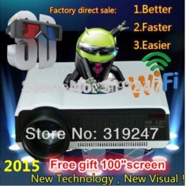 5500lumen Android4.4 HD LED Wifi Smart Projector 230W 3D home theater LCD Video Proyector TV Beamer with Bluetooth 4.0