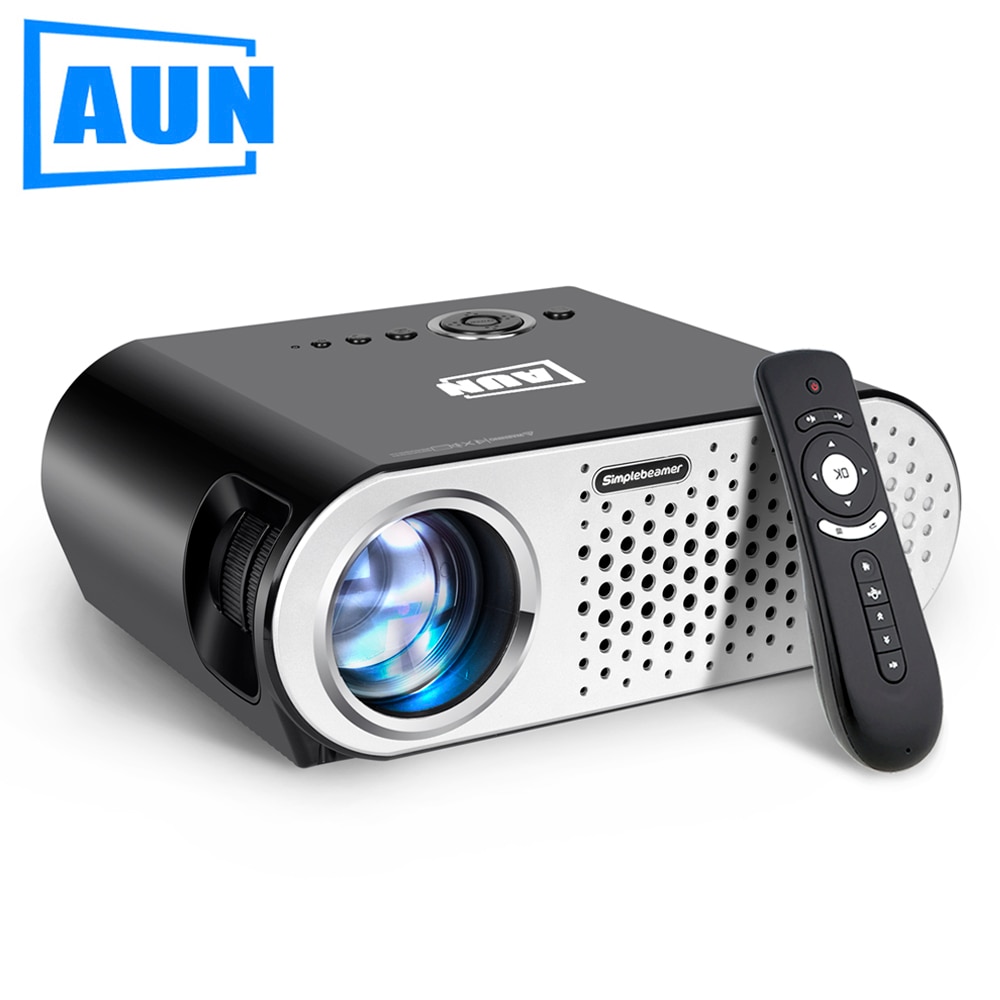 Brand AUN Projector T90.  3200 Lumen, 1280*768 Resolution (Optional Android Projector with Bluetooth WIFI, Support KODI AC3)