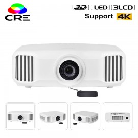 CRE X8000 3lcd led real 3D professional home theater projector Native 2K Support 4K With android 5.1
