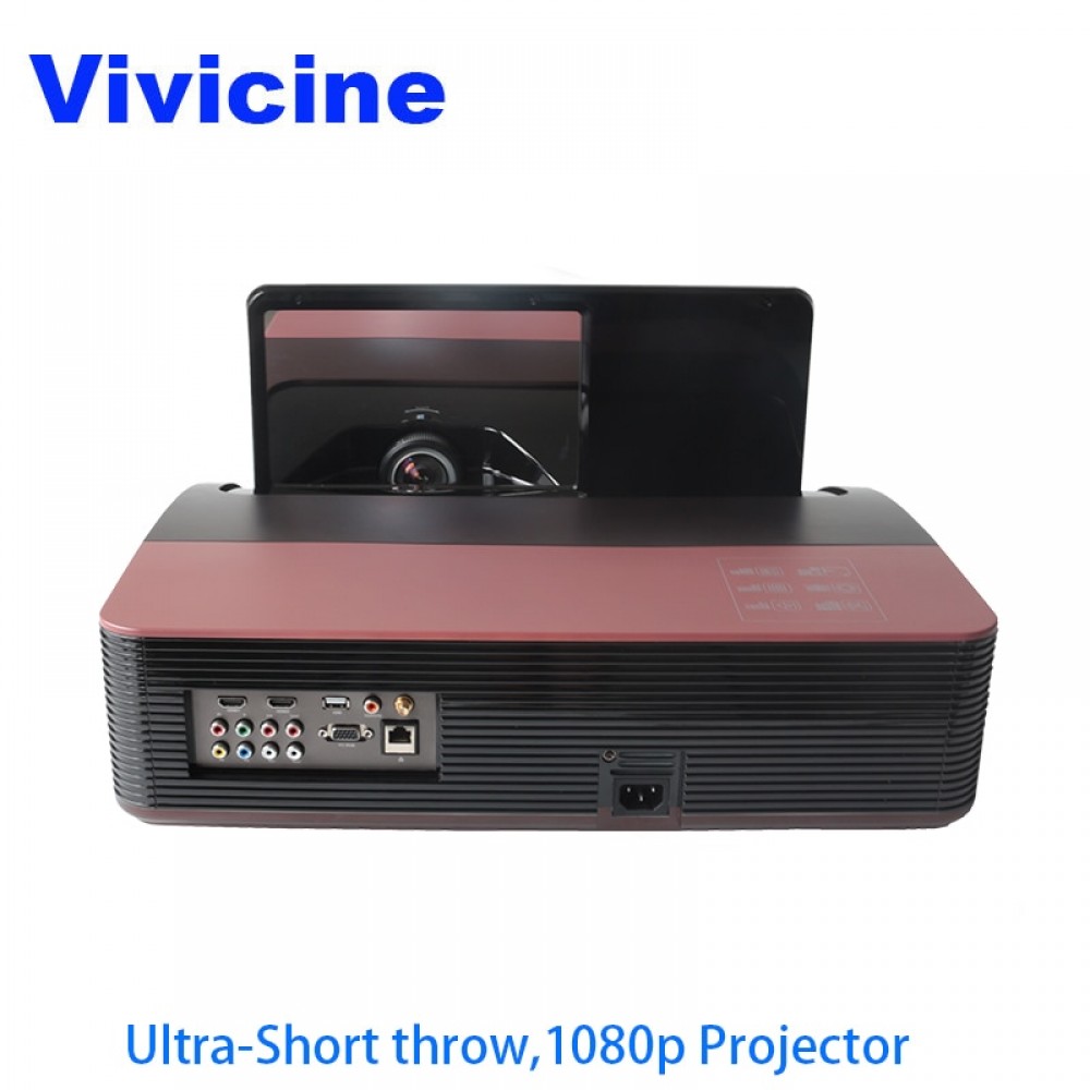 Vivicine 1080p Ultra Short Throw Projector,Android WIFI Portable Fisheye Lens Home Theater Multimedia Video Projectors TV Beamer