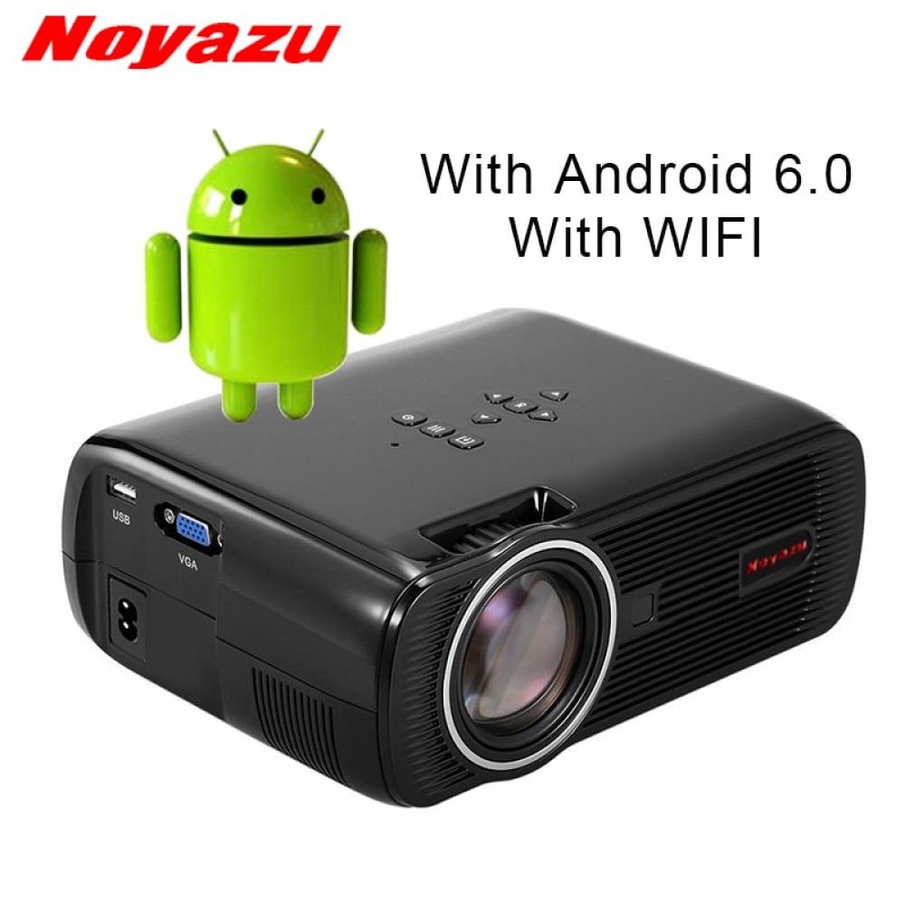 NOYAZU Android 6.0 Projector WIFI bluetooth Portable HD LED TV Projector 3D Home Theater LCD Projectors Video Projector Beamer