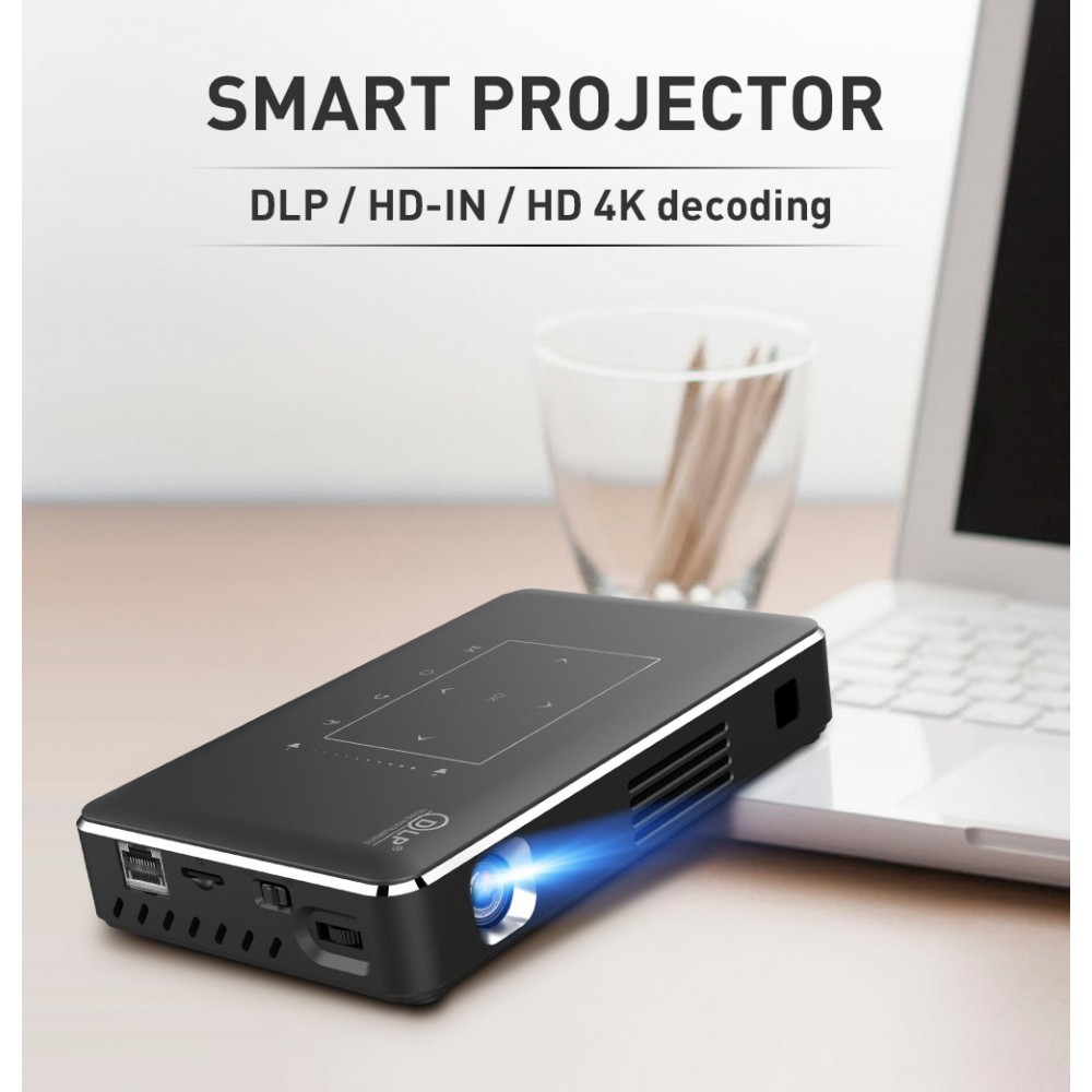 Vivicine 4K Mini Projector M8,Android  6.0.1 Bluetooth 4.0, 4100mAh battery,Smart HDMI USB PC Game Mobile Proyector Beamer