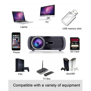 Best 1800lumens Mini Projector LED 3D Home Cinema Video Game Multimedia HDMI TV Proyector Beamer Full HD 1080P Support