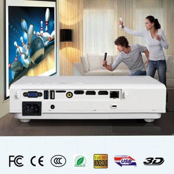 DLP projector with high bright 3LED light 3000lumen Screen Free TV projector with short throw projector