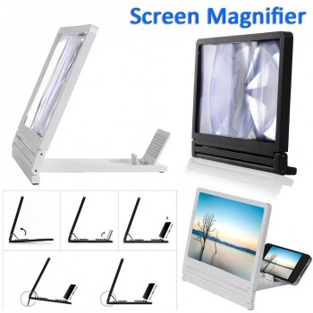 LumiParty 3D Mobile Phone Screen Magnifier HD Video Amplifier for Smartphone Stand Enlarger HD Video Magnifying Glass