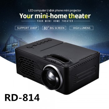 RD-814 LED Mini Projector Projector 320 x 240 Portable Projector 1080P for Photo Music Movie Home Theater Proyector PK YG300