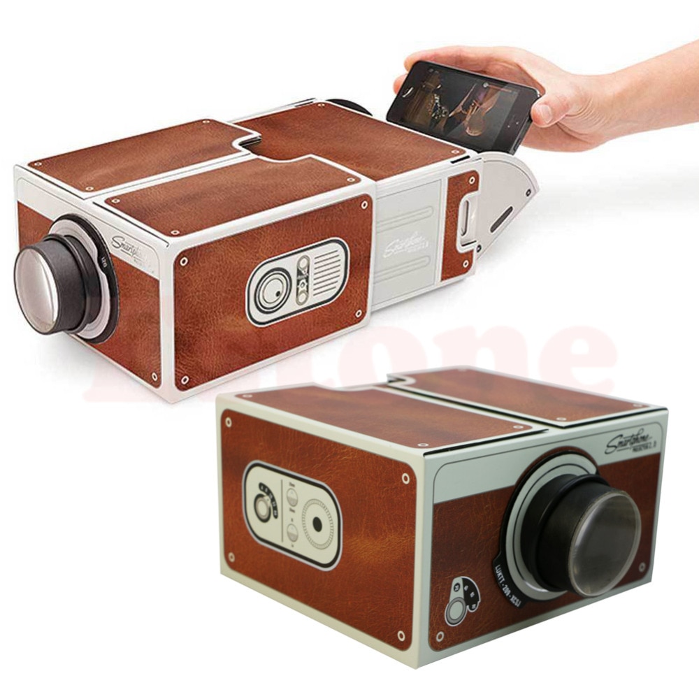 Portable Cardboard Smartphone Projector 2.0 / Assembled Phone Projector Cinema  Drop Shipping