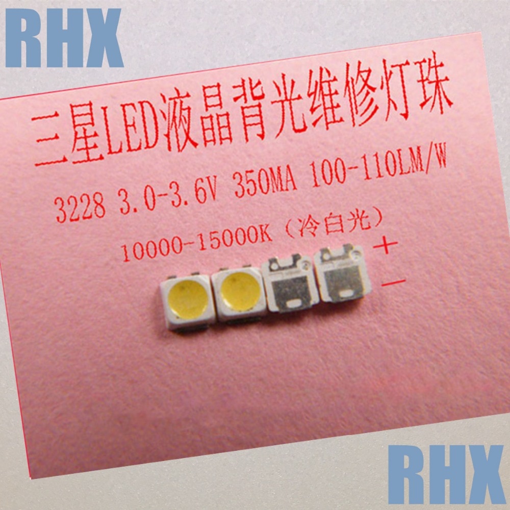 200piece/lot FOR repair Samsung LCD TV LED backlight Article lamp SMD LEDs 3228  3V Cold white light emitting diode