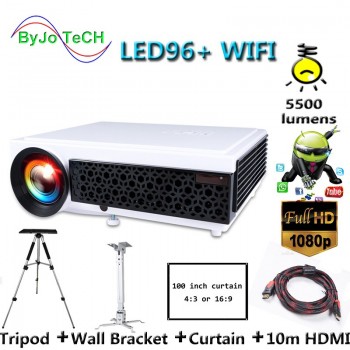 Poner Saund LED96+ WIFI Full HD Projector Android 6.0 Wireless Multi-screen interactive 10m HDMI Wall Bracket Tripod Vs led96