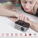2018 NEW T200 LED Portable Pocket Projector 1920*1080 Support AV TF Card USB HDMI 5V-2A Power in Piano lacquer Touch button