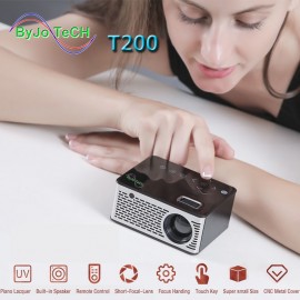 2018 NEW T200 LED Portable Pocket Projector 1920*1080 Support AV TF Card USB HDMI 5V-2A Power in Piano lacquer Touch button