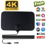 Kebidumei 4K 25DB High Gain HD TV DTV Box Digital TV Antenna EU Plug 50 Miles Booster Active Indoor Aerial HD Flat Design