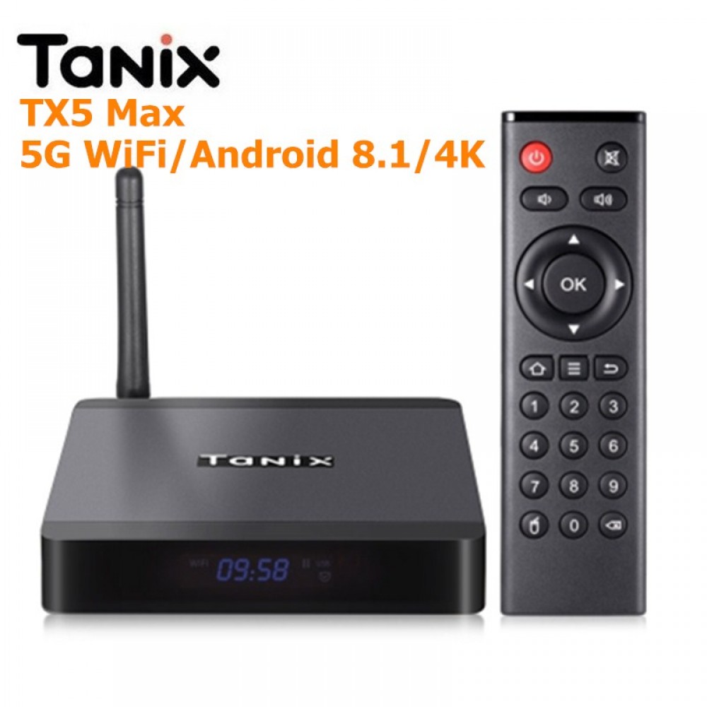 Tanix TX5 Max TV Box Android 8.1 Amlogic S905X2 4GB LPDDR4 + 32GB EMMC 2.4GHz + 5GHz WiFi BT4.2 Support 4K H.265 Set Top Box