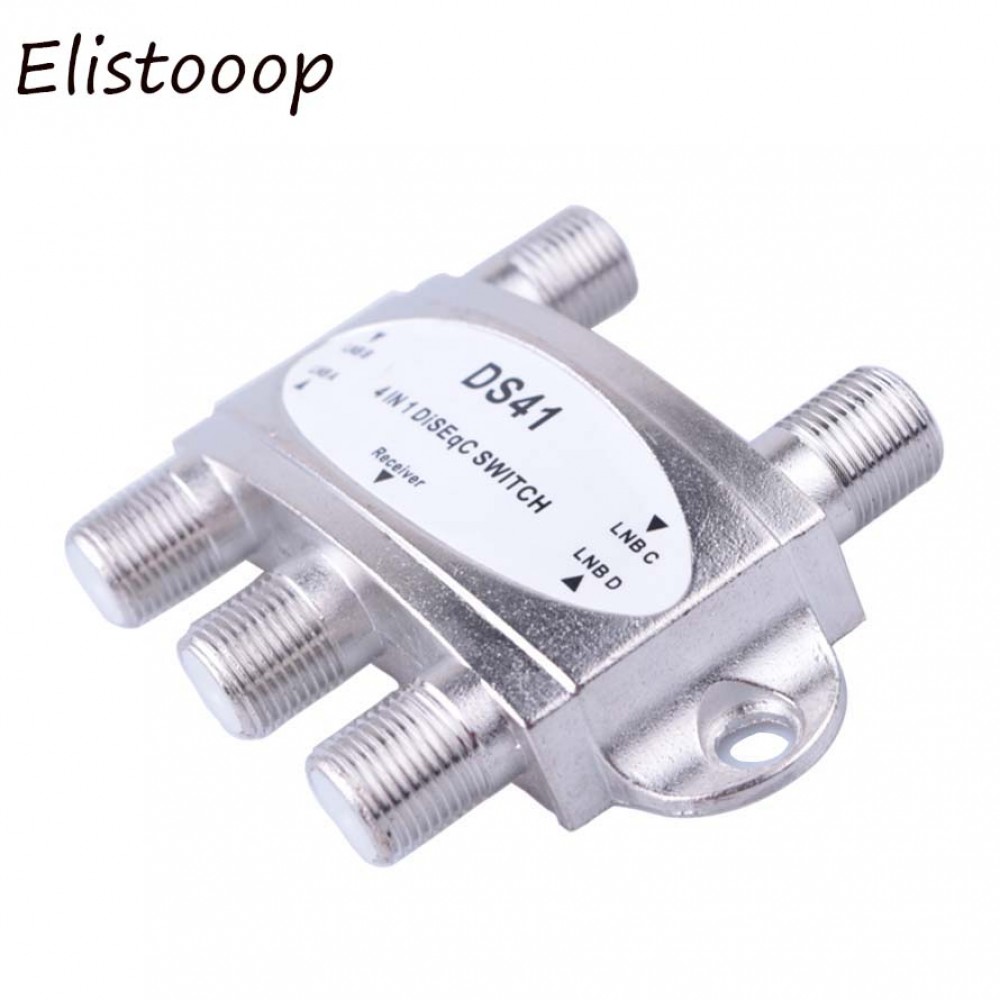 Elistooop TV  DiSEqC Switch 4x1 DiSEqC Switch satellite antenna flat LNB Switch for TV Receiver