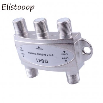 Elistooop TV  DiSEqC Switch 4x1 DiSEqC Switch satellite antenna flat LNB Switch for TV Receiver