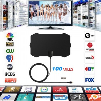 100 Miles HD 1080P Indoor Digital TV Antenna HDTV Antena DVB-T/T2 DVB T/T2 DVBT2 Cable TV Antena UHF VHF DTV Antennas Aerial