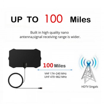 100 Miles HD 1080P Indoor Digital TV Antenna HDTV Antena DVB-T/T2 DVB T/T2 DVBT2 Cable TV Antena UHF VHF DTV Antennas Aerial