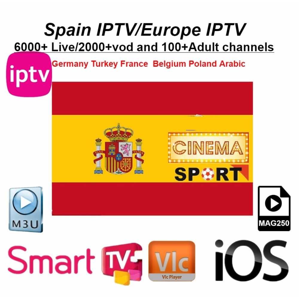 Spain IPTV Spanish Channel M3u Abonnement Iptv UK Italy Spaans france Germany Portugal Voor Android Box Enigma2 m3u Smart TV PC