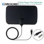 kebidumei Flat Indoor HD Digital Indoor Antena TV HDTV Antenna High Signal Capture Cable for Home