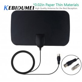 kebidumei Flat Indoor HD Digital Indoor Antena TV HDTV Antenna High Signal Capture Cable for Home