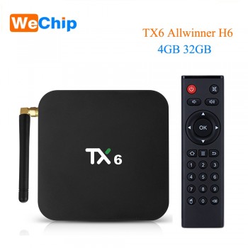 Wechip TX6 Smart Android 9.0 TV BOX 4G 32G Allwinner H6 Quad core 2.4G+5G Dual Wifi BT 4.1 Set Top Box 4K HD H.265 Media Player