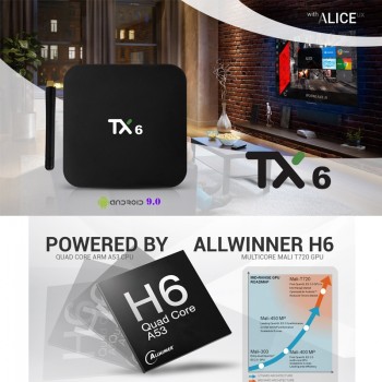 Wechip TX6 Smart Android 9.0 TV BOX 4G 32G Allwinner H6 Quad core 2.4G+5G Dual Wifi BT 4.1 Set Top Box 4K HD H.265 Media Player