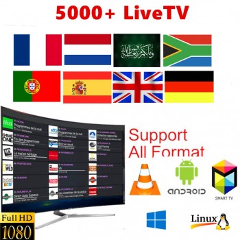 1 Year 5000+Live Europe IPTV French Dutch Spain Portugal UK IPTV Subscription arabic iptv free sports android tv box smart tv pc
