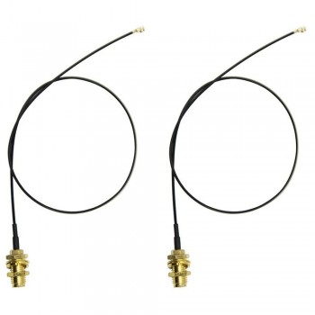Top Deals 2 x 6dBi 2.4GHz 5GHz Dual Band WiFi RP-SMA Antenna + 2 x 35cm U.fl / IPEX Cable